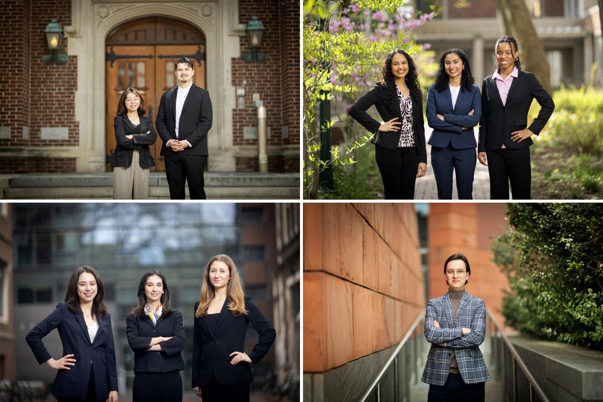 Top left: Team PIXEL: Ejun Mary Hong and Jack Roney; top right: The Nourish to Flourish team: Rashmi Acharya, Imani Nkrumah Ardayfio, and Inaya Zaman; bottom left: Sync Labs: Melanie Herbert, Nami Lindquist, and Alexandra Popescu; bottom right: Piotr Lazarek for Nirby.