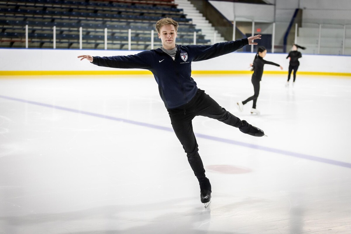 Nick Bausenwein ice skating.
