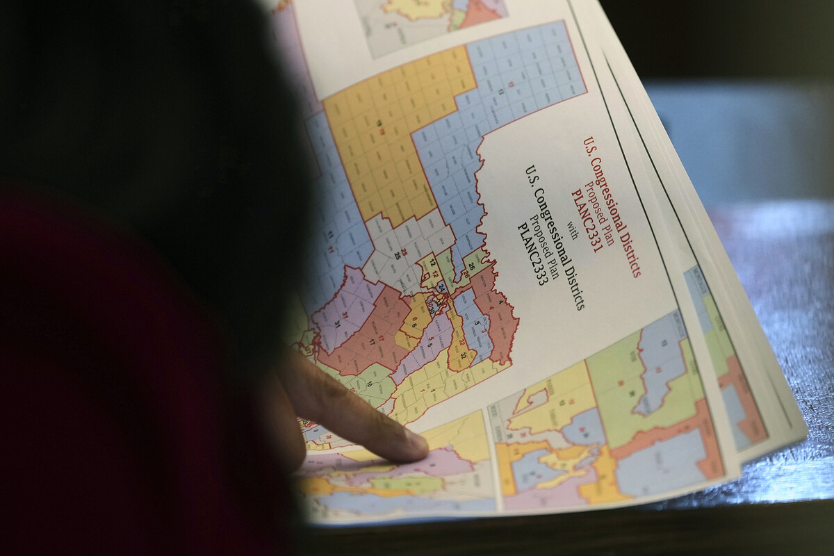 Map of a gerrymandered congressional district.