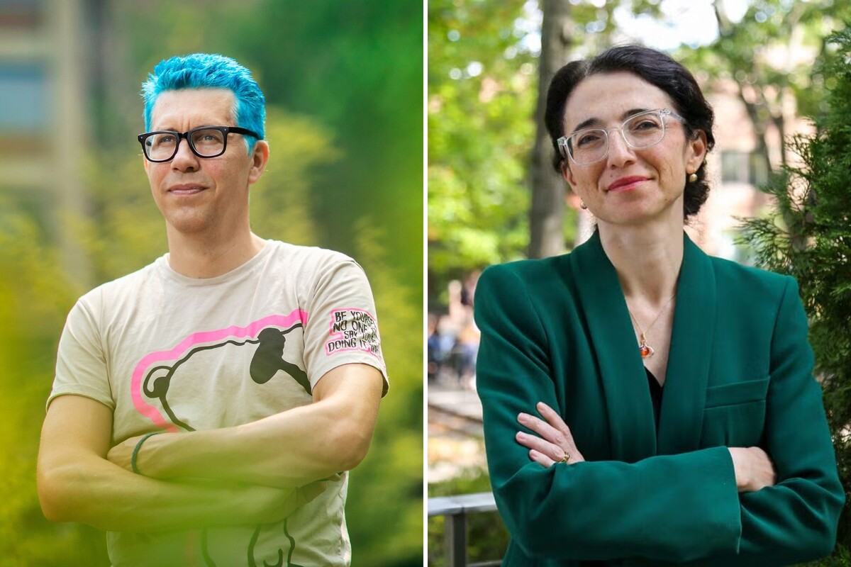 Headshots of Konrad Kording (left) and Ioana Marinescu (right).